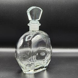Vintage Italian Fine Clear Glass Bottle Carafe‎ Decanter With Stopper